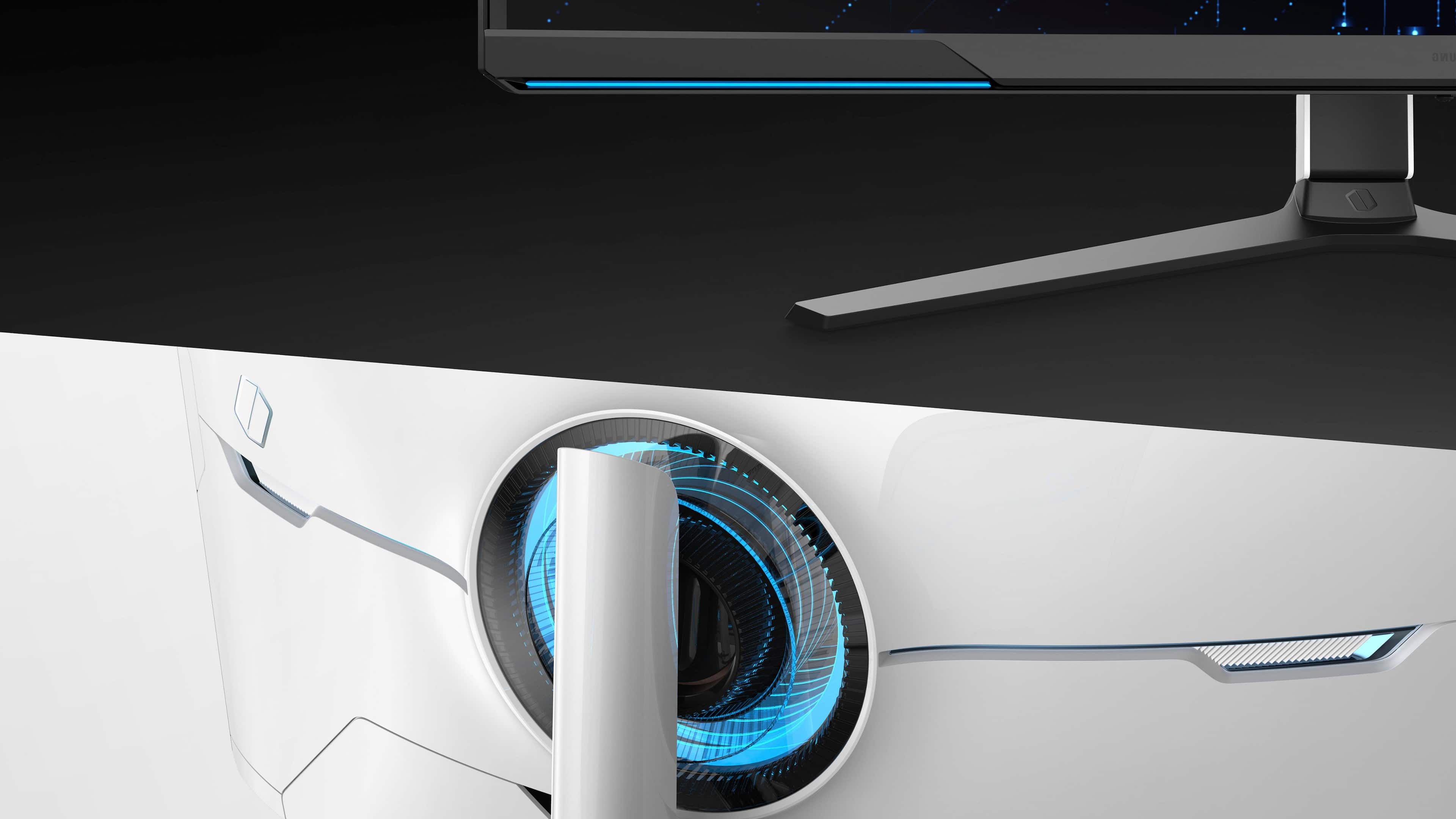 Alt View 35. Samsung - 32" Odyssey Neo G8 Curved 4K UHD FreeSync Premium Pro & G-Sync Compatible 240Hz 1ms Gaming Monitor - Black.