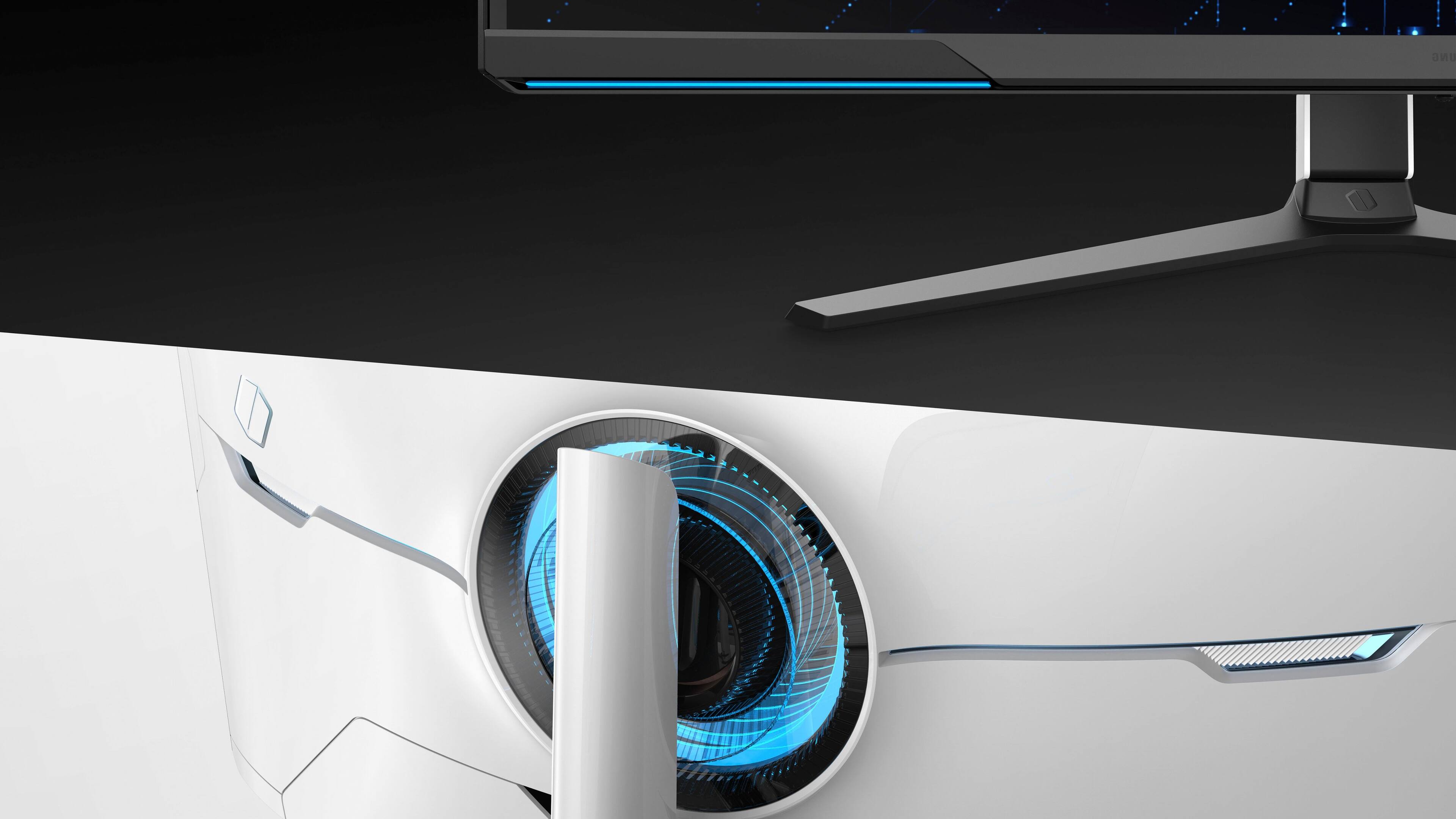 Alt View 35. Samsung - 32" Odyssey Neo G8 Curved 4K UHD FreeSync Premium Pro & G-Sync Compatible  240Hz 1ms Gaming Monitor - Black.