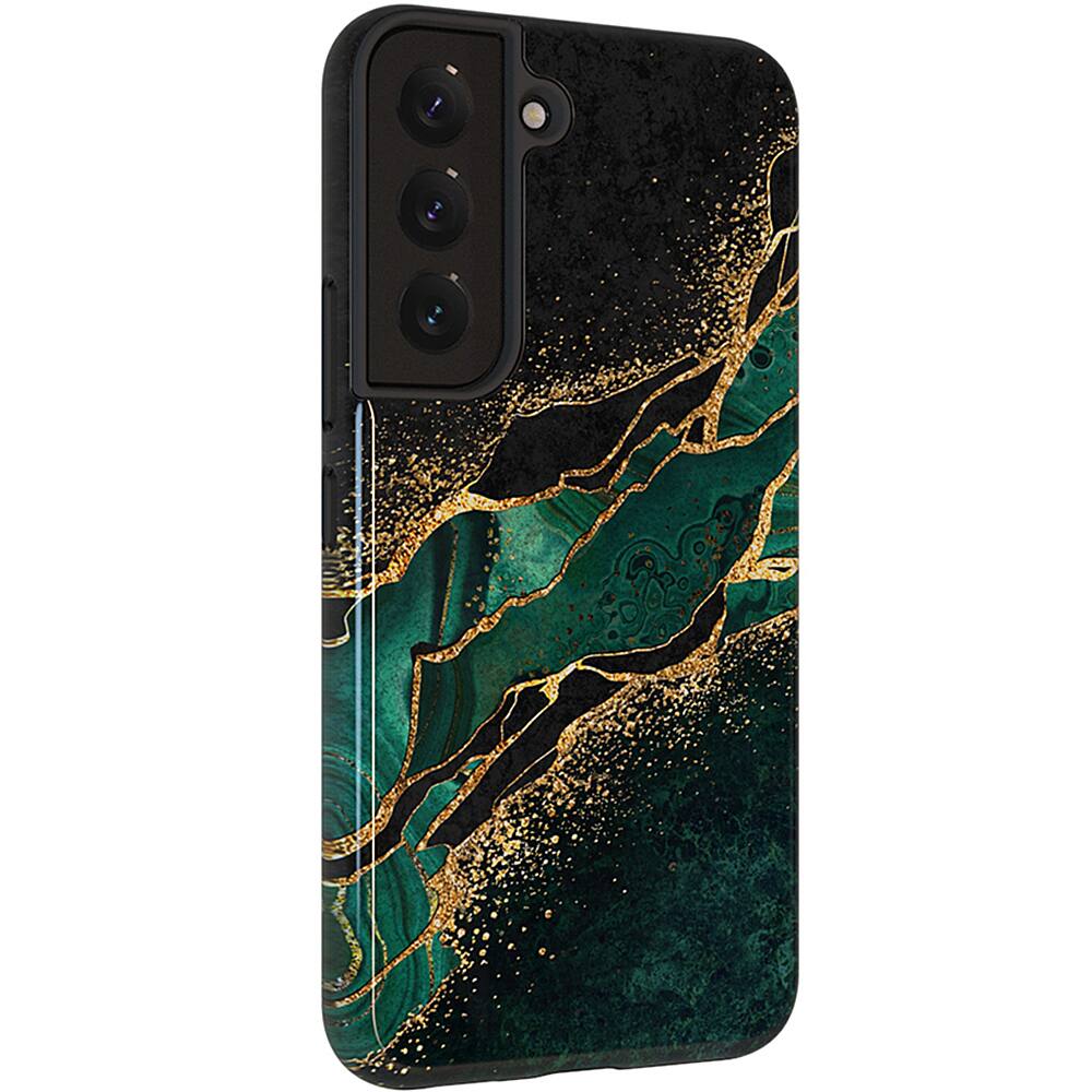 Left View: ArtsCase - StrongFit Designers Case for Samsung S22 - Emerald Pool / Green