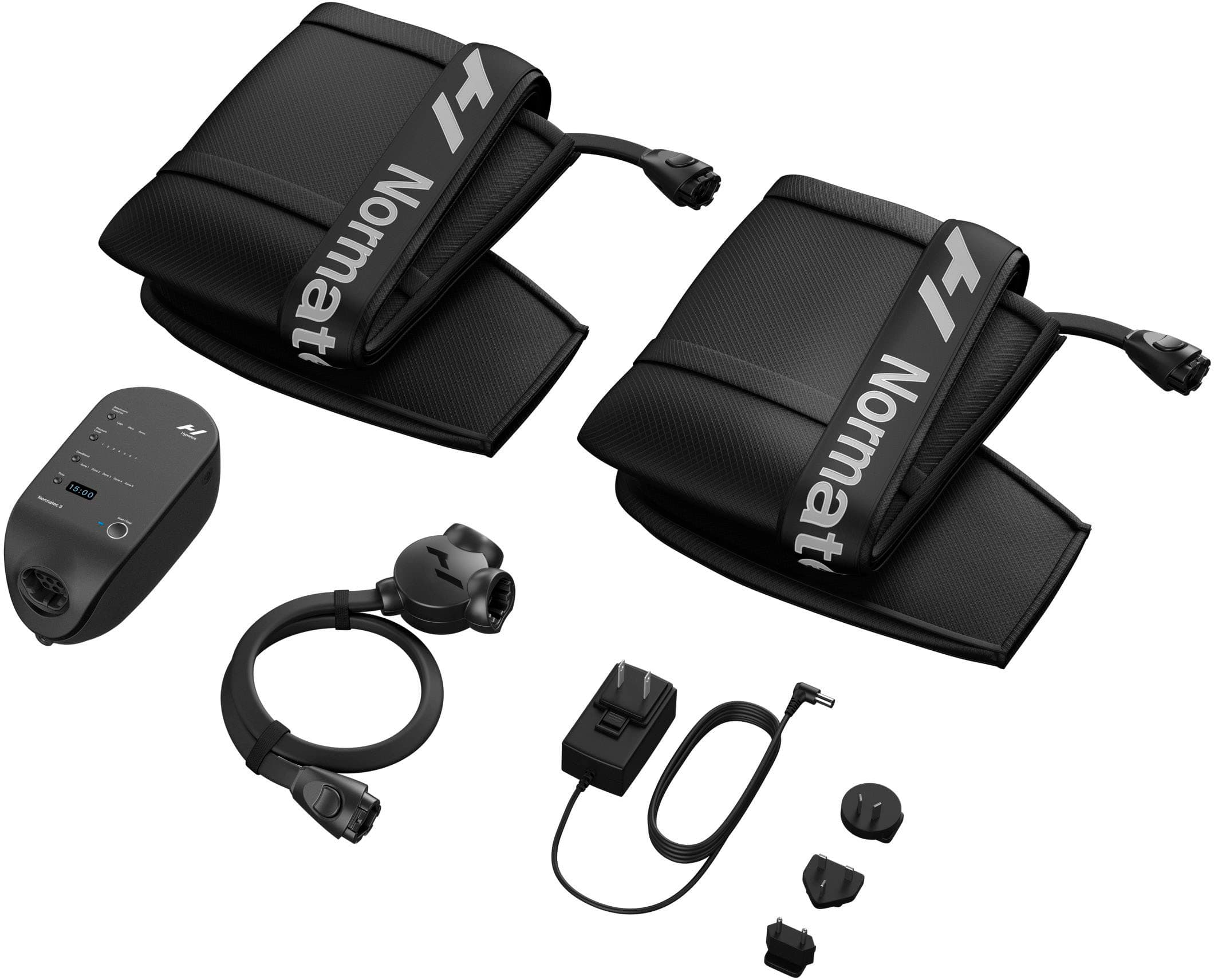 Angle. Hyperice - Normatec 3 Legs System - Black.