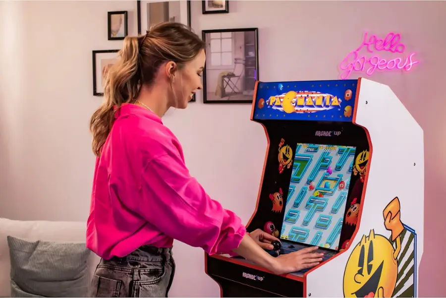 Alt View 16. Arcade1Up - Bandai Namco Pac-Mania Legacy Edition Arcade with Riser & Lit Marquee - Multi.