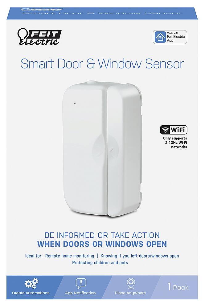 Alt View 11. FEIT ELECTRIC - Battery Powered Wi-Fi Smart Window Sensor - White.