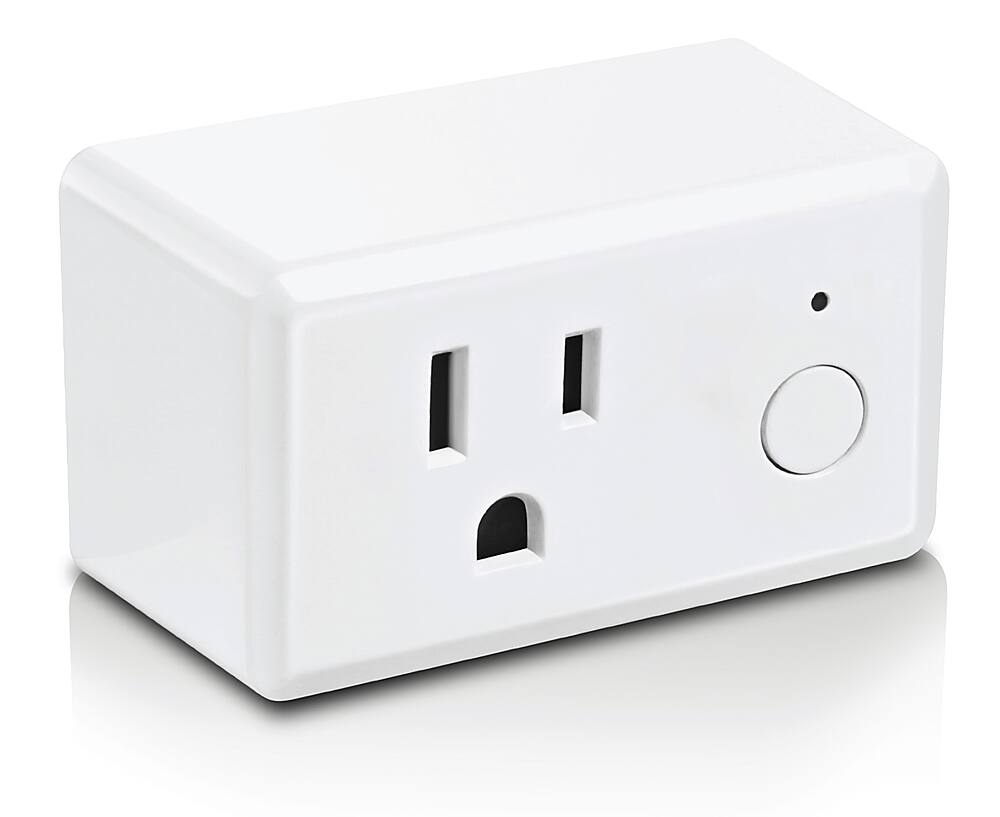 Front. FEIT ELECTRIC - Indoor Smart Wi-Fi Single Outlet Wall Plug - White.
