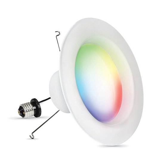 Front Zoom. FEIT ELECTRIC - 6" Downlight with Alexa and Google - White and Color.