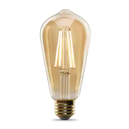 Front. FEIT ELECTRIC - Smart LED E26 Light Bulb - Amber.