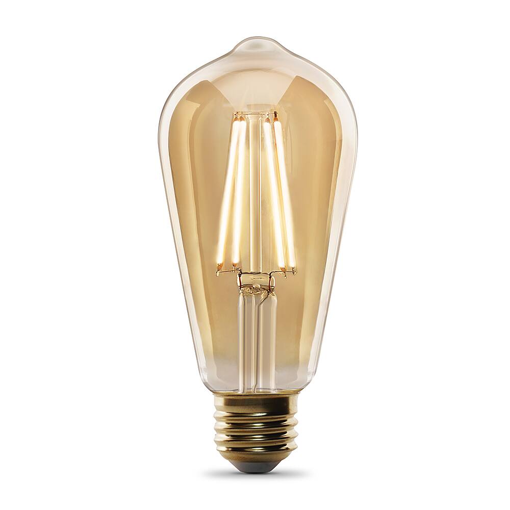 Front. FEIT ELECTRIC - Smart LED E26 Light Bulb - Amber.