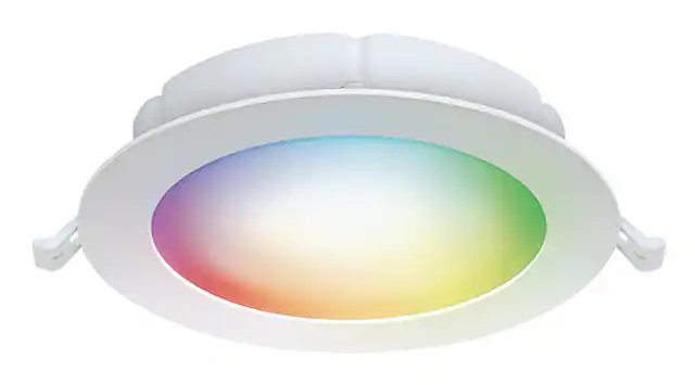 Front. FEIT ELECTRIC - 6" Recessed Downlight with Alexa and Google - White and Color.