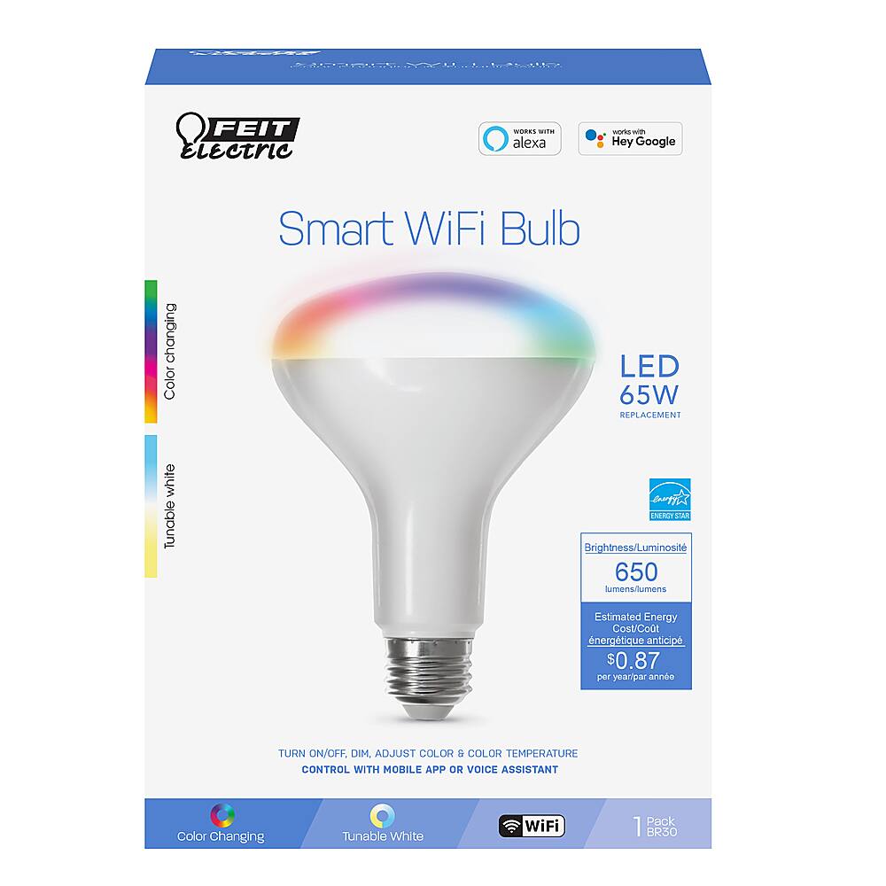 Alt View 11. FEIT ELECTRIC - BR30 Smart LED Light Bulb - Multicolor.