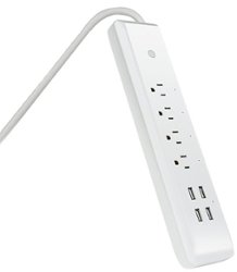 FEIT ELECTRIC - Smart Wi-Fi Power Strip with USB Ports - White - Front_Zoom