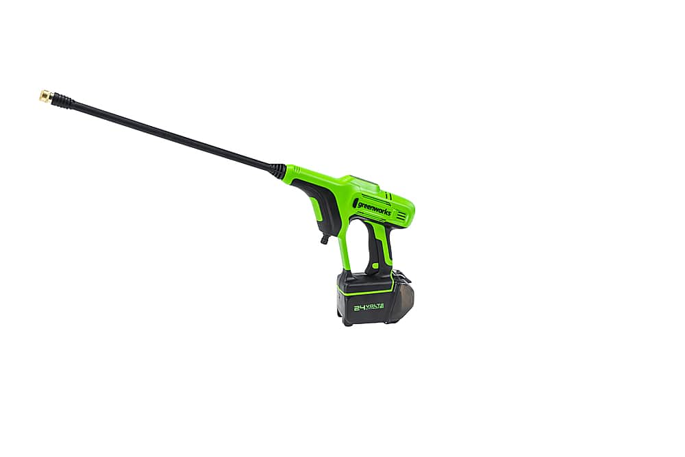 Left View: Greenworks - 24V 600-PSI 0.8 GPM Cordless Power Cleaner with (2) 2.0 Ah Batteries and Charger - Green