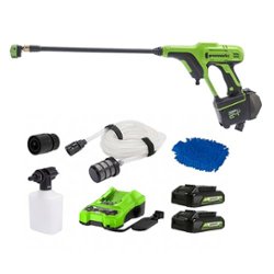 Greenworks - 24-Volt (600 PSI) Portable Power Cleaner (2 x 2.0Ah USB Batteries and Charger Included) - Green - Front_Zoom