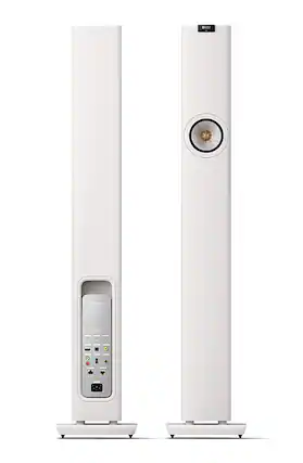 Front. KEF - LS60 Wireless Floorstanding Speakers Pair - WHITE.