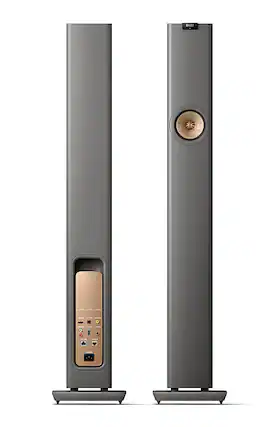 Front. KEF - LS60 Wireless Floorstanding Speakers Pair - GREY.