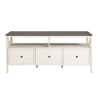 Walker Edison - 60" Modern Farmhouse Solid Wood TV Stand for Most TVs up to 65” - Grey/White Wash - Front_Zoom