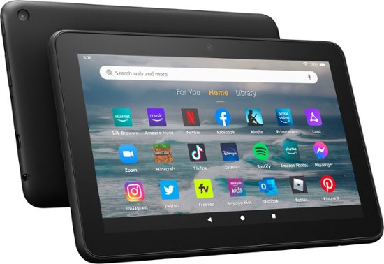 Angle Zoom. Amazon - Fire 7 (2022) 7” tablet with Wi-Fi 16 GB - Black.