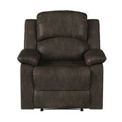 Relax A Lounger - Dorian Recliner in Faux Leather - Dark Brown - Front_Zoom