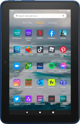 Front. Amazon - Fire 7 (2022) 7” tablet with Wi-Fi 16 GB - Denim.