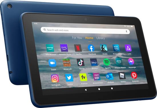 Angle Zoom. Amazon - Fire 7 (2022) 7β tablet with Wi-Fi 32 GB - Denim.