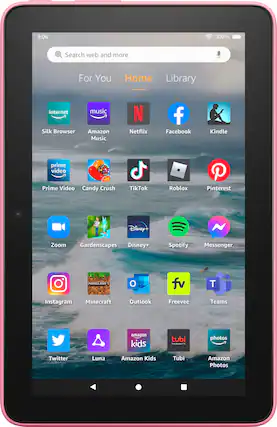 Front. Amazon - Fire 7 (2022) 7” tablet with Wi-Fi 32 GB - Rose.