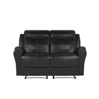 Relax A Lounger - Pendelton Reclining Loveseat - Black - Front_Zoom