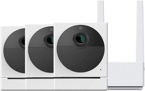 Wyze - Cam Outdoor v2 Wireless 3-Camera Security Bundle - 3 Wire-Free Cameras with Color Night Vision - White - Front_Zoom
