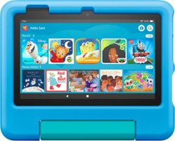 Amazon - Fire 7 Kids tablet, 7" display, ages 3-7, with content kids love, ad-free, Kid-Proof Case, 16 GB, (2022 release) - Blue - Front_Zoom