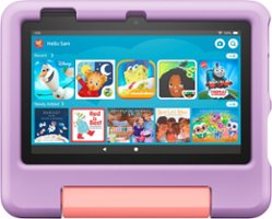 Amazon - Fire 7 Kids Ages 3-7 (2022) 7" tablet with Wi-Fi 16 GB - Purple - Front_Zoom