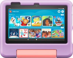 Amazon - Fire 7 Kids Ages 3-7 (2022) 7" tablet with Wi-Fi 32 GB - Purple - Front_Zoom