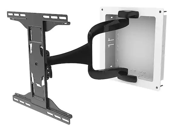 Front. Peerless-AV - Articulating Mount 37-65" Displays with In-wall Box - Black.