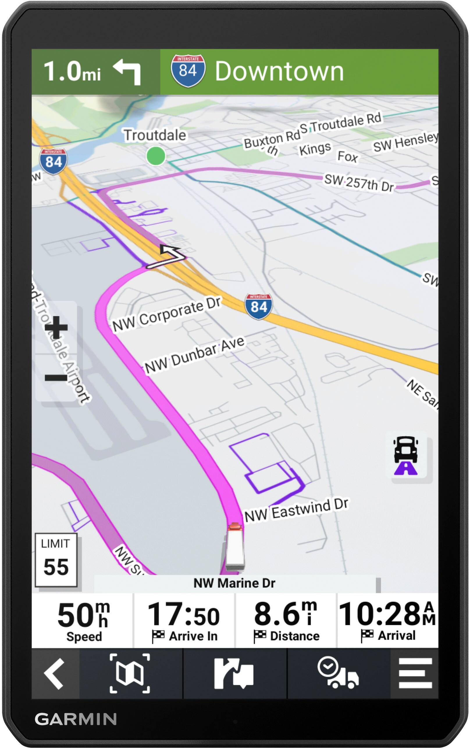 Alt View 12. Garmin - dēzl OTR810 8" Trucking GPS - Black.