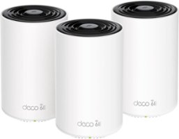 TP-Link - Deco XE75 Pro AXE5400 Tri-Band Wi-Fi 6E Whole Home Mesh System (3-Pack) - White - Front_Zoom