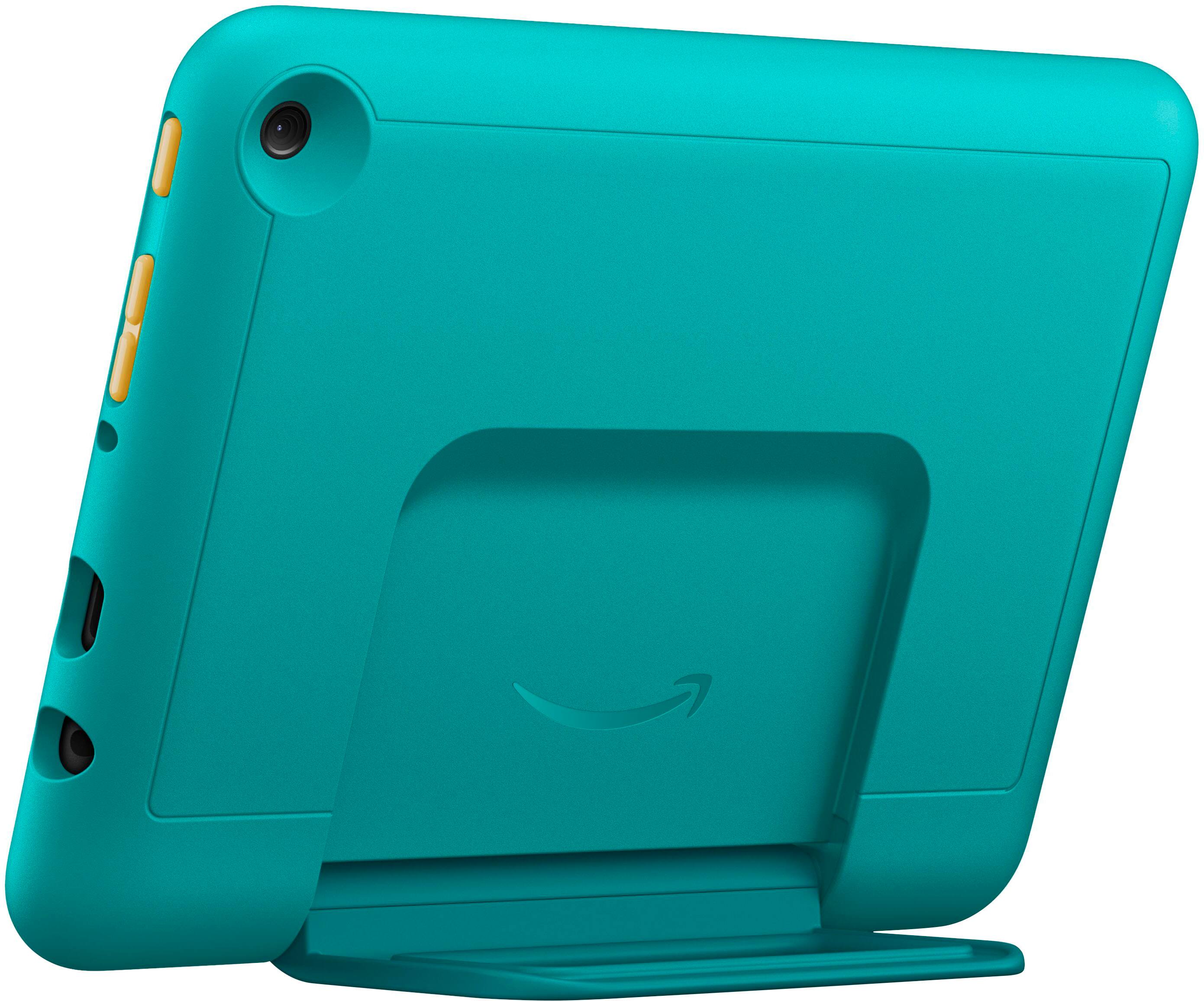 Angle View: Amazon - Kid-Friendly Case for Fire 7 tablet (Only compatible with 10th generation tablet, 2022 release) - Hello Teal