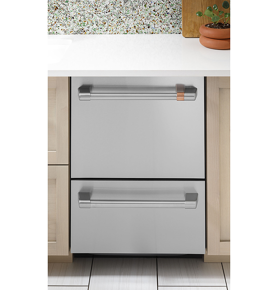 CDD420P2TS1 Cafe 24 Double Drawer 49 dBA Dishwasher - Stainless Steel  with Brushed Stainless Steel Handles