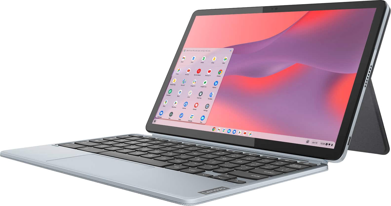 Front. Lenovo - IdeaPad Duet 3 Chromebook Laptop - 11" 2K Touchscreen 2-in-1 Tablet - Snapdragon 7cG2 - 4G RAM - 128G eMMC - Keyboard - Misty Blue.