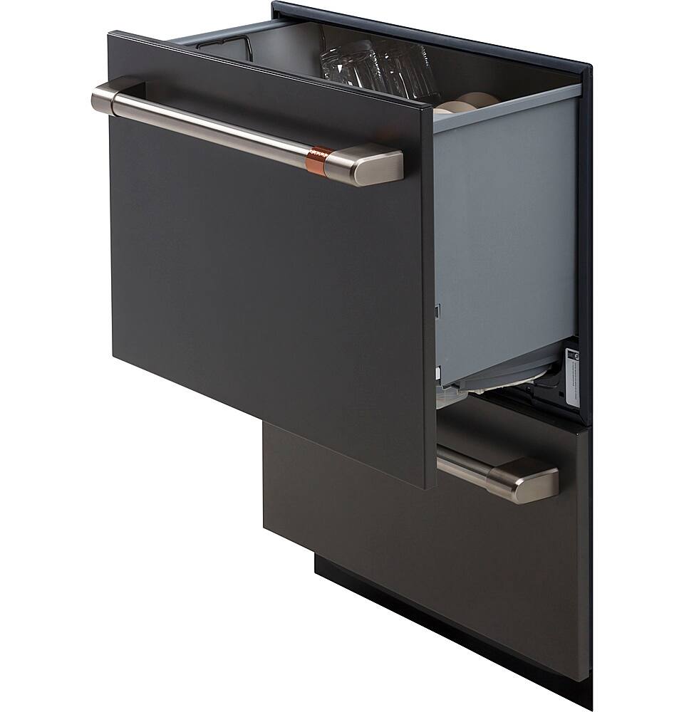 Alt View 12. Café - 24" Top Control Built-In Double Drawer Dishwasher, Customizable - Matte Black.