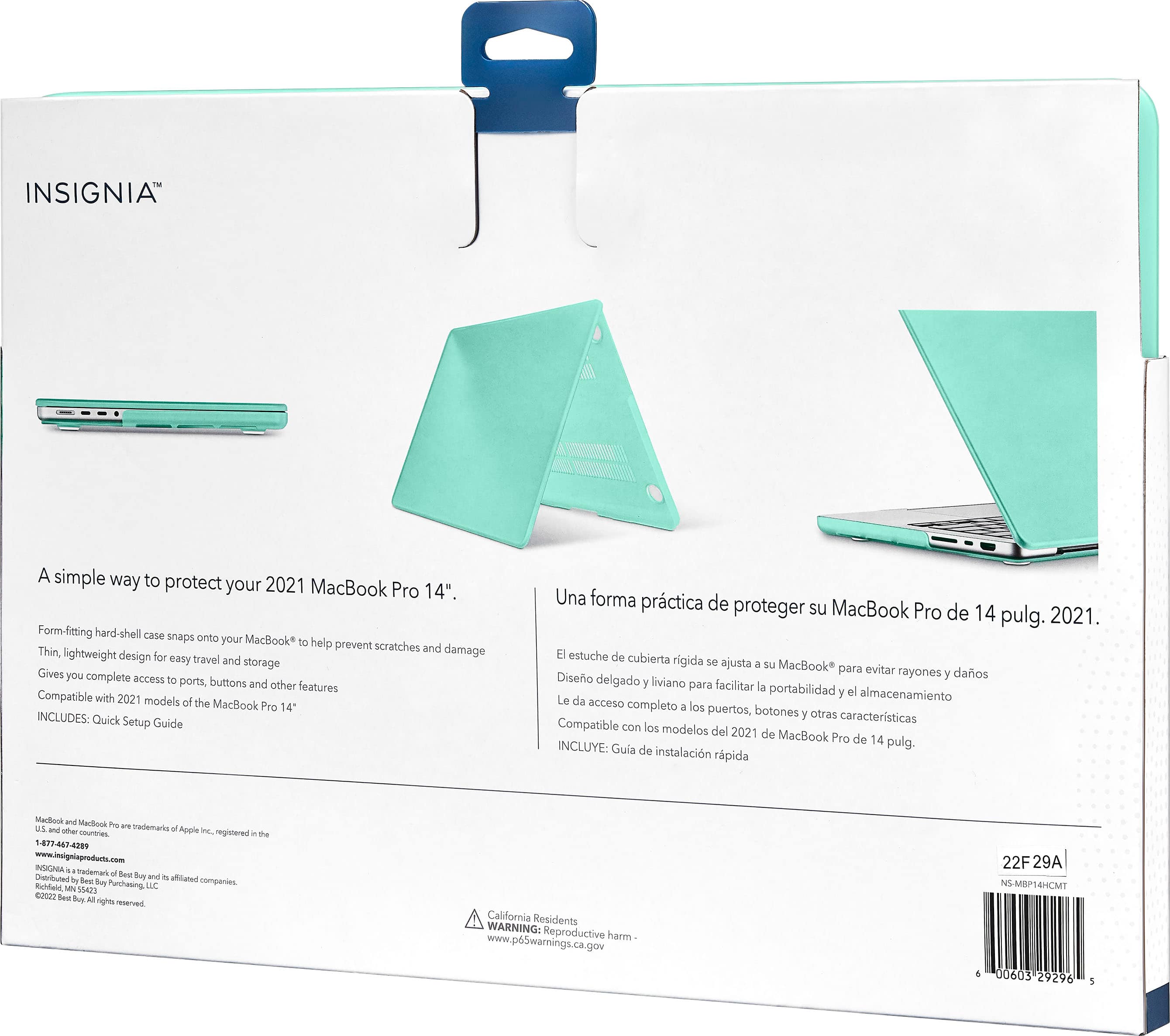 Alt View 15. Insignia™ - Hard-Shell Case for 2021 and 2023 MacBook Pro 14” - Frosted Mint Green.