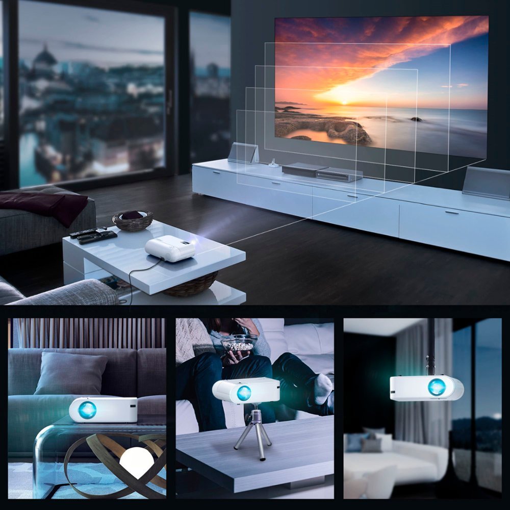 Zoom in on Angle Zoom. Yaber - Buffalo U2 Wireless Entertainment Projector with Bonus Screen - White.