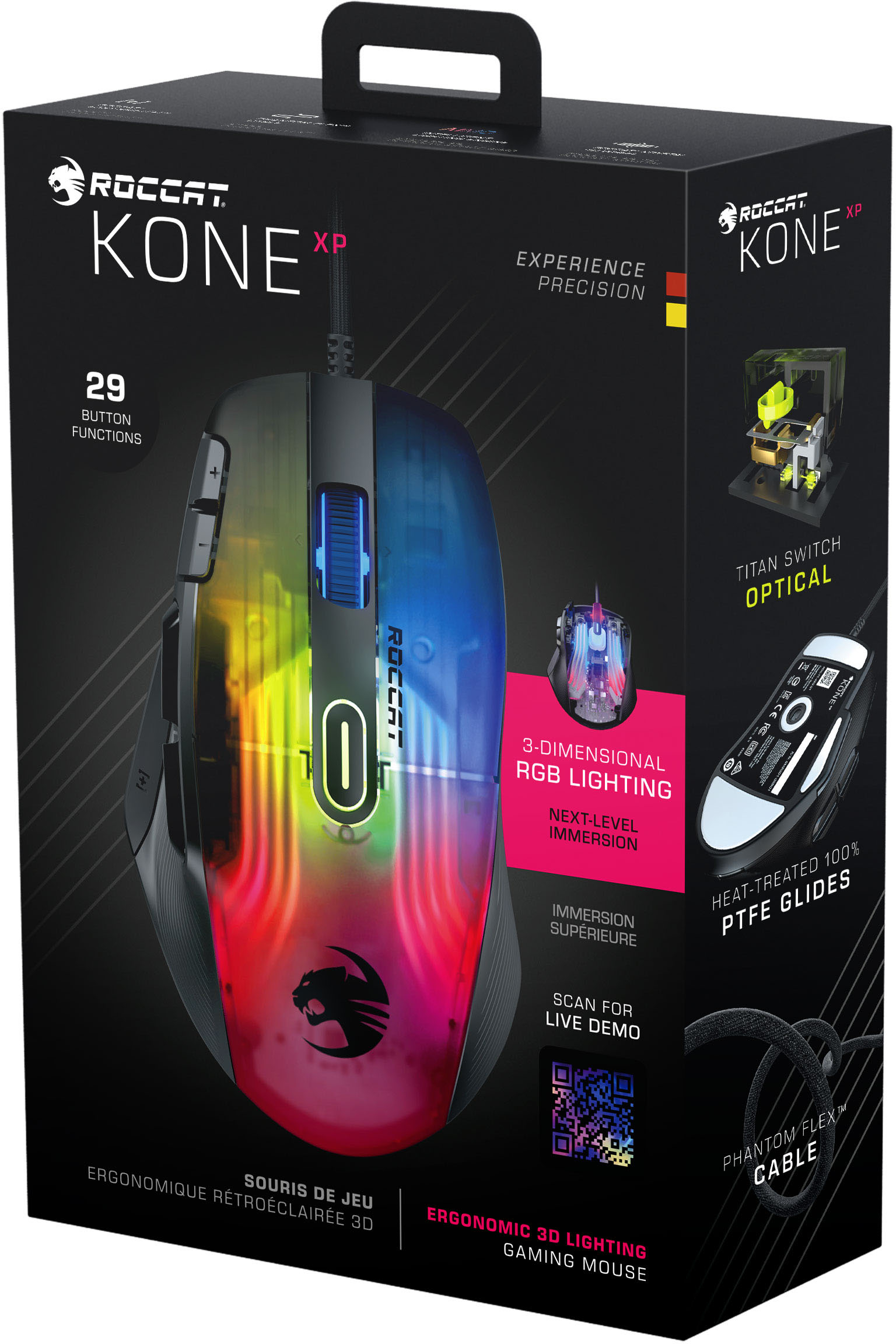 ROCCAT Kone Ambidextrous AIMO Buy with lighting XP Mouse - multi-button & Best ROC-11-420-01 Gaming Wired Optical design Black RGB