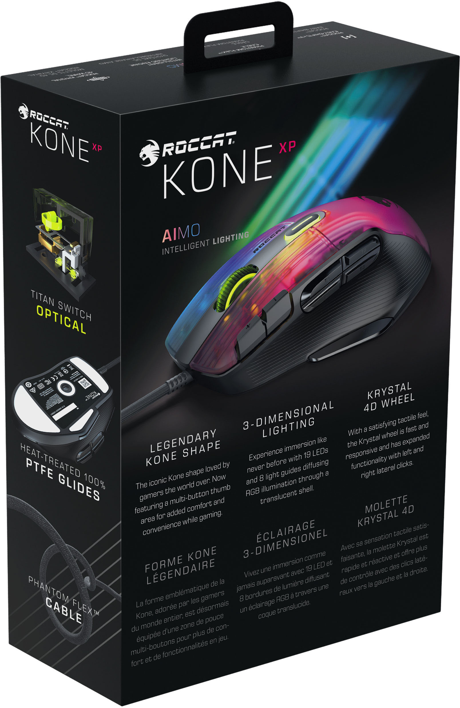 RGB Mouse Buy Ambidextrous lighting with & Optical design XP ROC-11-420-01 AIMO - Kone Black multi-button Wired ROCCAT Gaming Best
