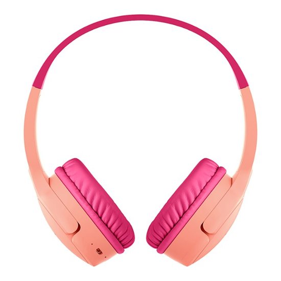 Alt View Zoom 11. Belkin - SoundForm™ Mini Volume-Limited Wireless On-Ear Headphones for Kids - Pink.