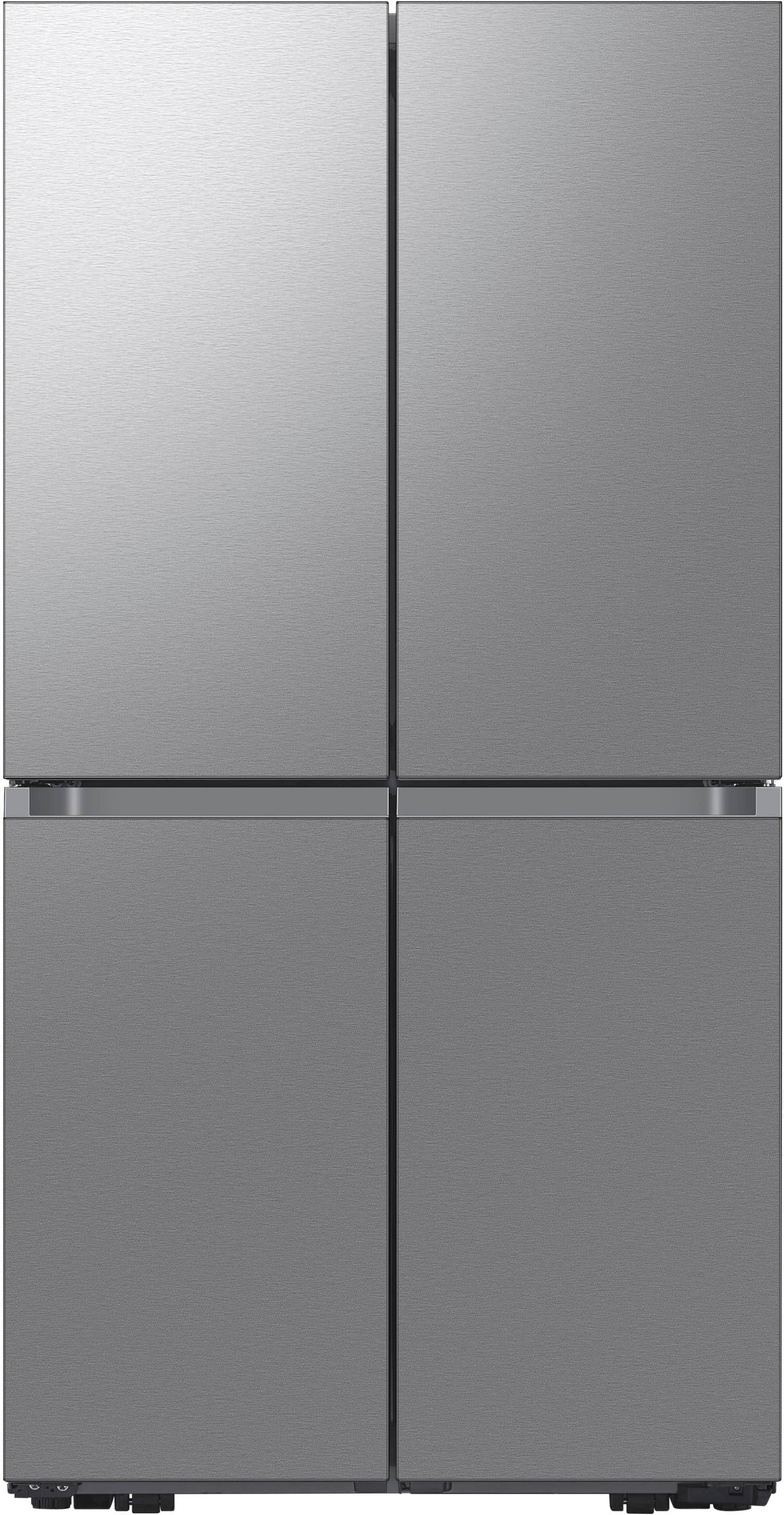 Front. Dacor - 22.8 Cu. Ft. 4-Door French Reveal Door 36" Counter Depth Refrigerator with Beverage Center - Silver Stainless Steel.