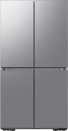 Front. Dacor - 22.8 Cu. Ft. 4-Door French Reveal Door 36" Counter Depth Refrigerator with Beverage Center - Silver Stainless Steel.