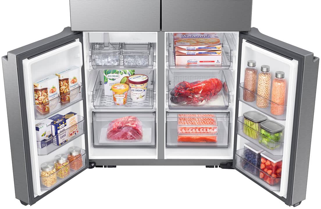 Alt View 11. Dacor - 22.8 Cu. Ft. 4-Door French Reveal Door 36" Counter Depth Refrigerator with Beverage Center - Silver Stainless Steel.