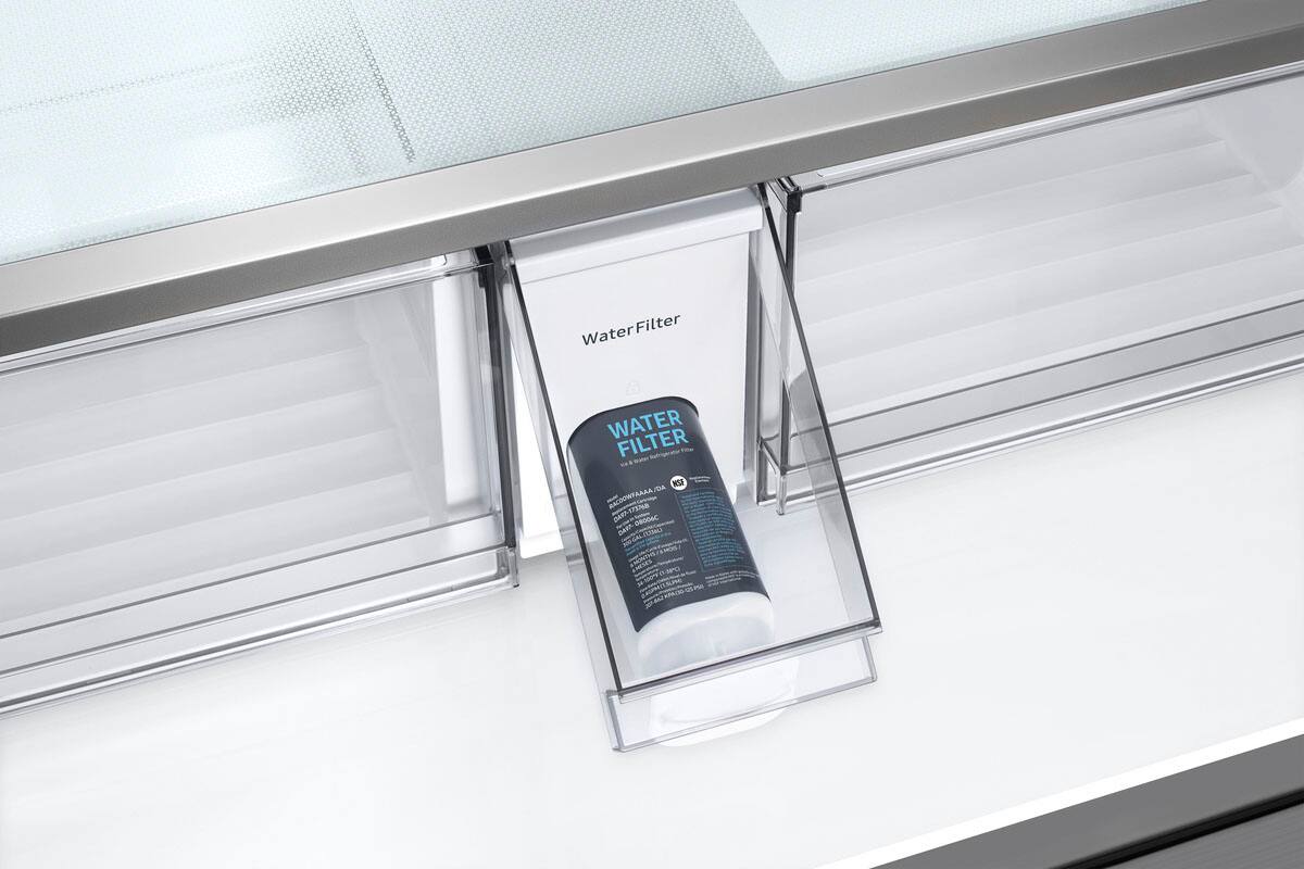 Alt View 14. Dacor - 22.8 Cu. Ft. 4-Door French Reveal Door 36" Counter Depth Refrigerator with Beverage Center - Silver Stainless Steel.