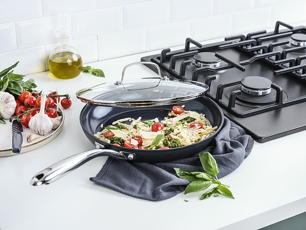 Blue Diamond HD 11 inch Skillet with Lid Blue CC006151  - Best Buy