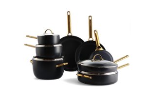 GreenPan - Reserve Ceramic Nonstick Black 10-Piece Cookware Set - Black - Angle_Zoom