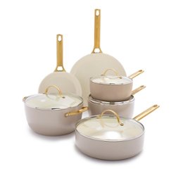 GreenPan - Reserve Ceramic Nonstick 10-Piece Cookware Set - Taupe - Angle_Zoom