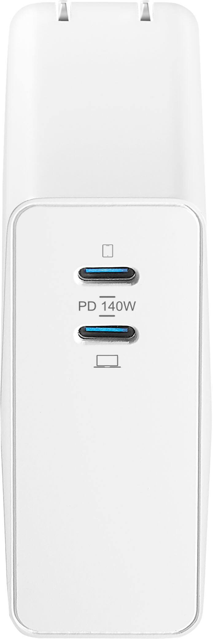 Alt View 12. Insignia™ - 140W Dual Port USB-C Compact Wall Charger Kit for MacBook Pro 16”, Smartphone, and Tablet - White.