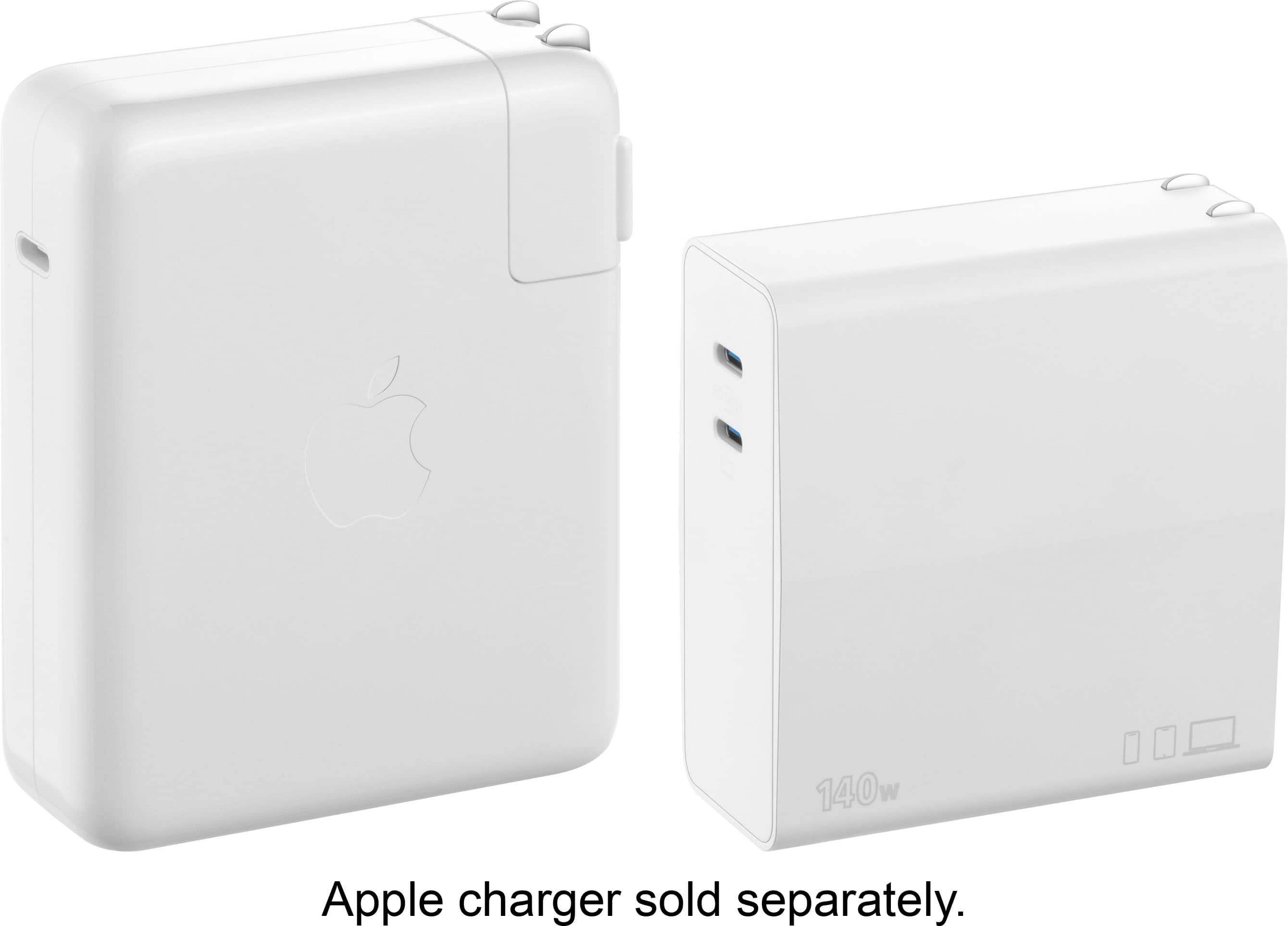 Alt View 18. Insignia™ - 140W Dual Port USB-C Compact Wall Charger Kit for MacBook Pro 16”, Smartphone, and Tablet - White.
