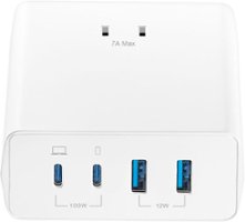 Insignia™ - 100W 4-Port USB and USB-C Desktop Charger Kit for MacBook Pro and More - White - Front_Zoom